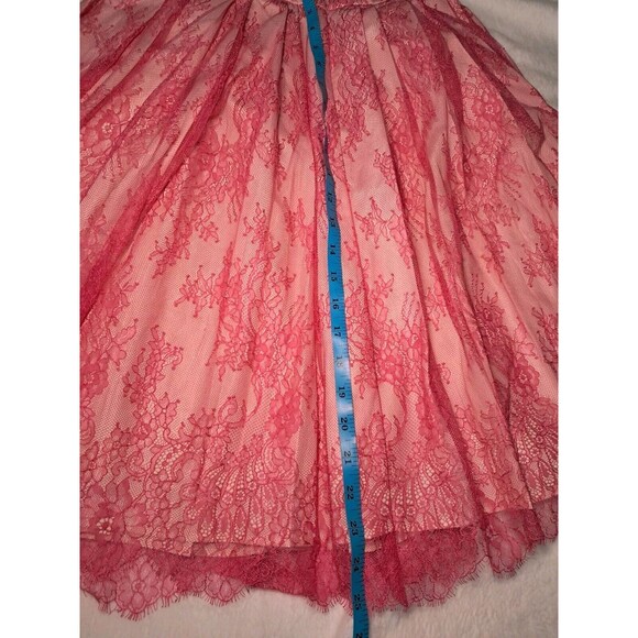 NEW J.Crew Lace Overlay A-line Skirt Contrast Beige Lined Pockets Size 00 Pink - Picture 8 of 10